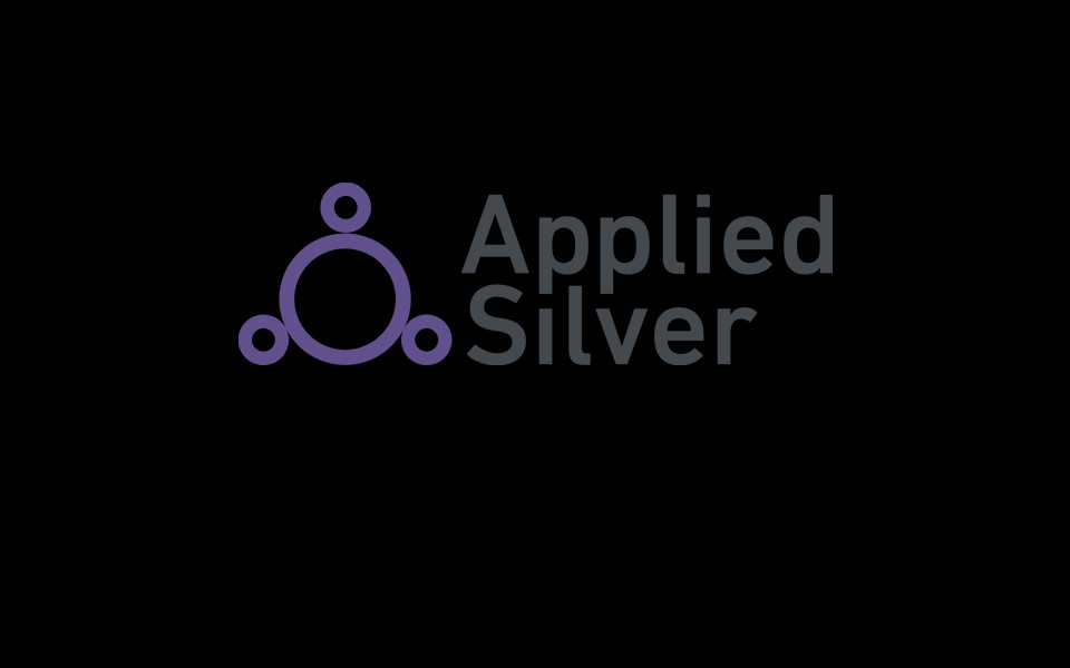 Logo of Applied Silver on black background