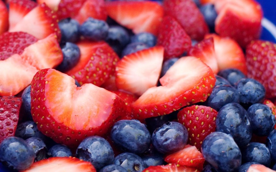 Image of CRISPR fruit including strawberries and blueberries