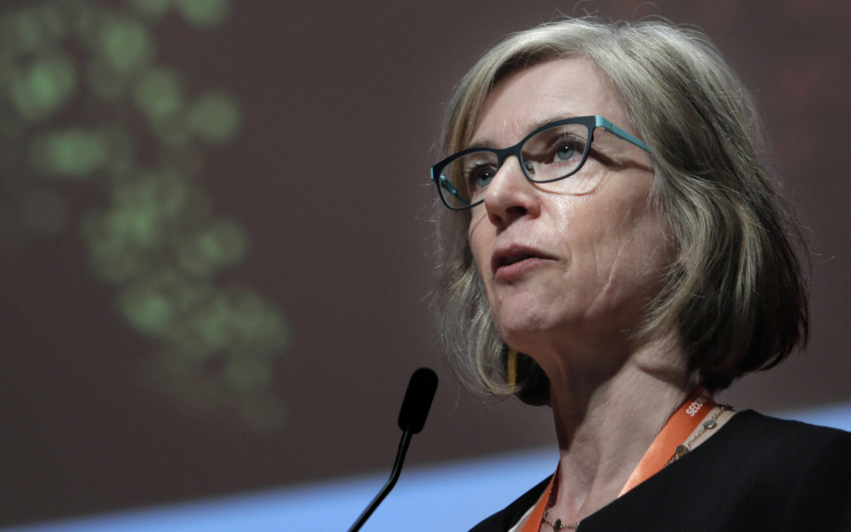 Image of Jennifer Doudna speaking