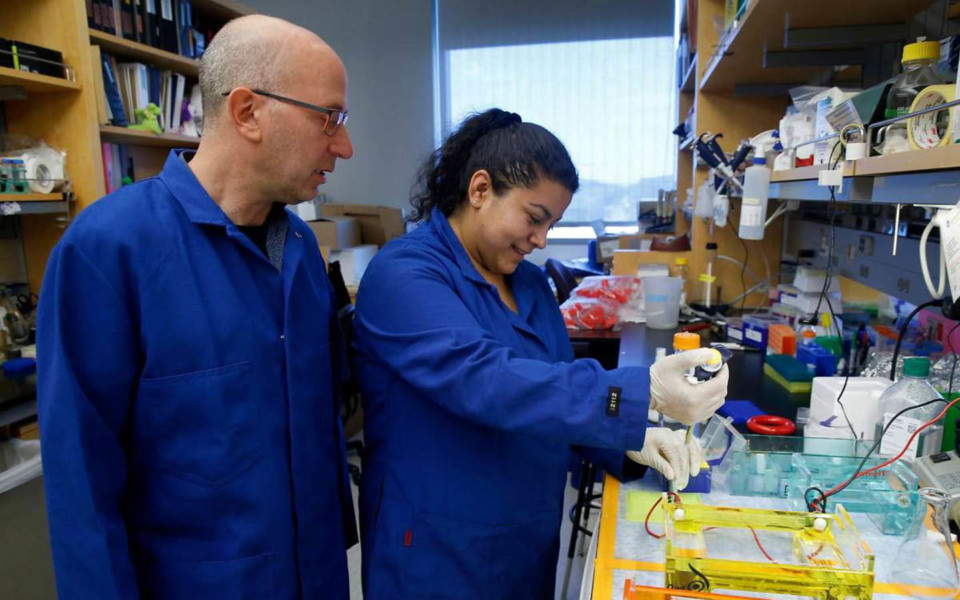 Image of Jonathan Weissman with scientist in lab