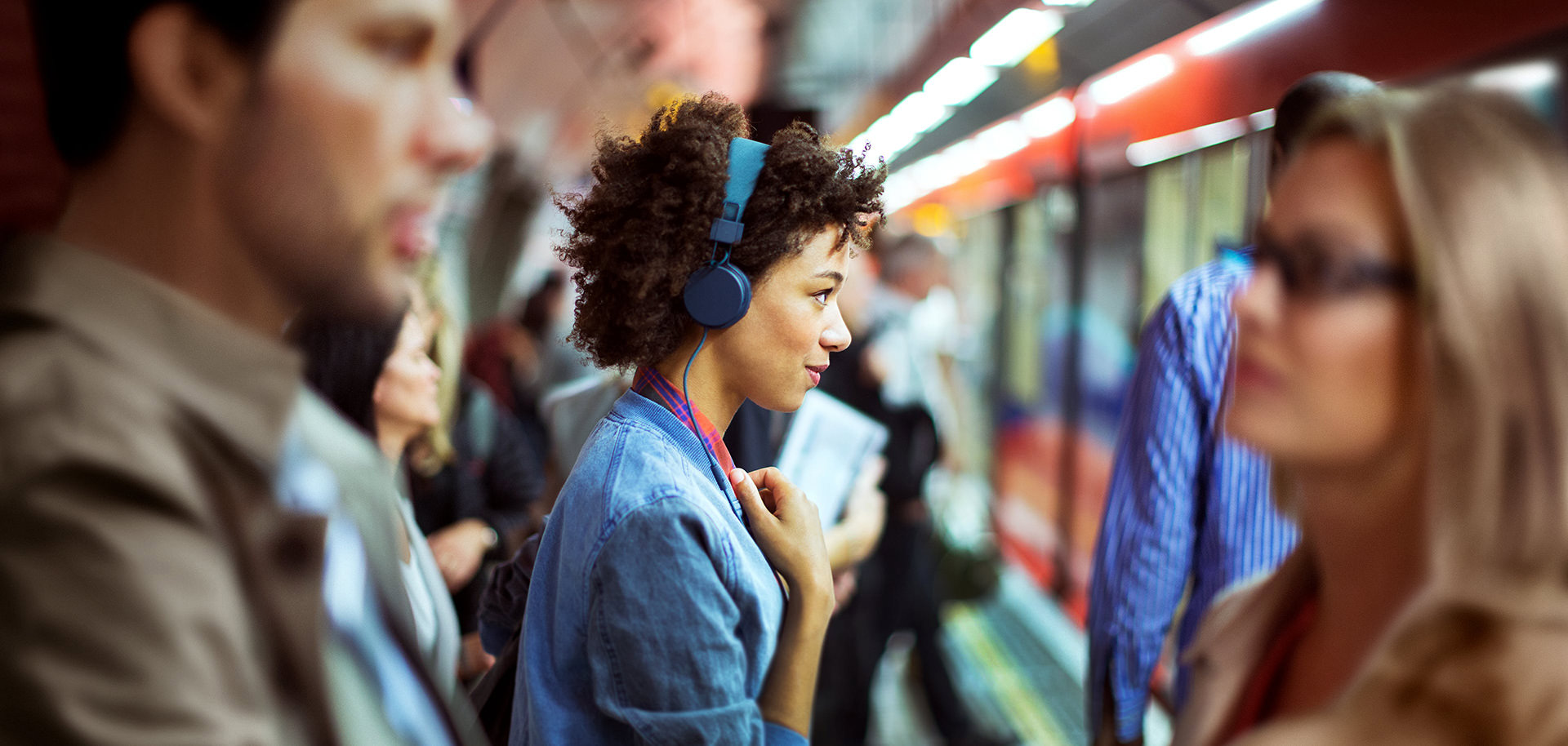 Invitae image of woman at subway station