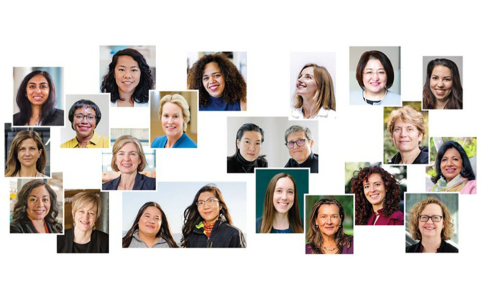 Image collage of women entrepreneurs in chemistry including Jennifer Doudna